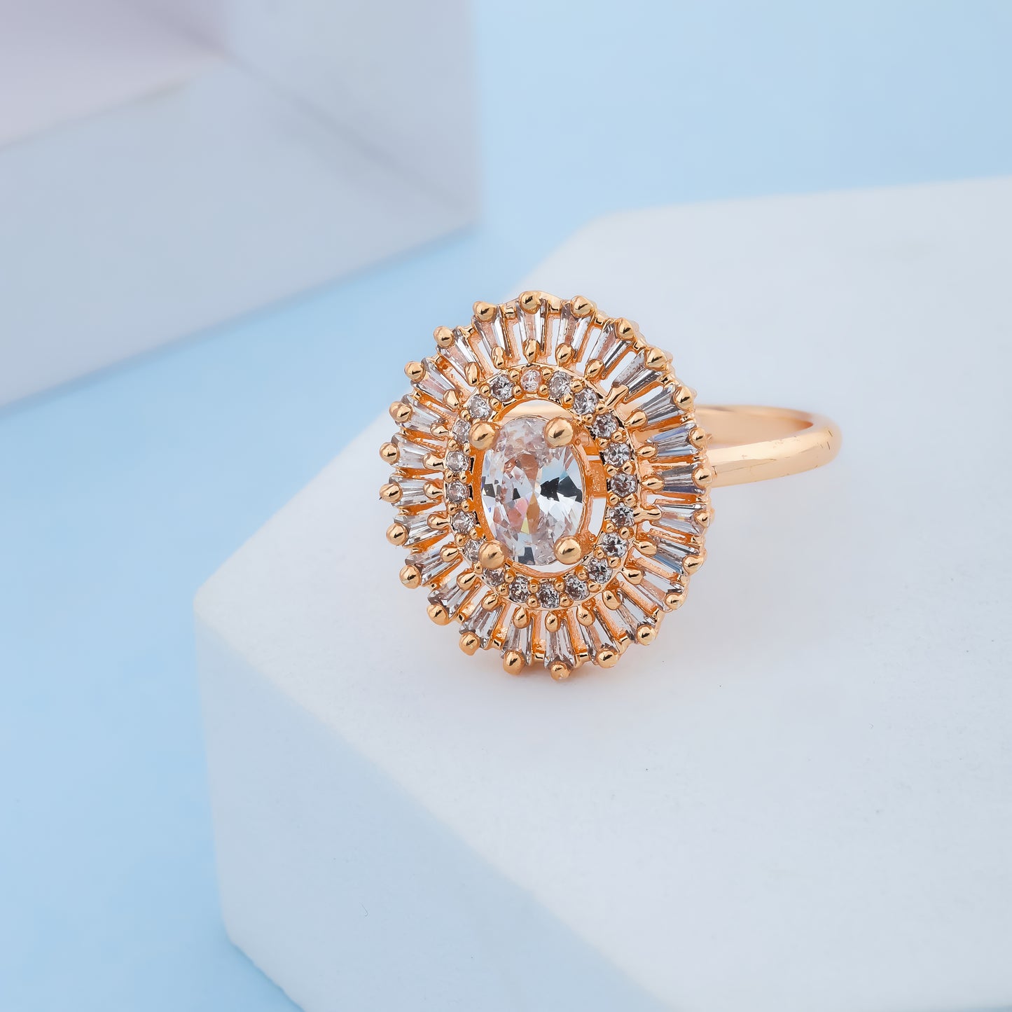 Oval Rose Gold Classic Solitaire Ring - Siyerajewels.com