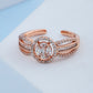 Rose Gold Zircon thrice Ring - Siyerajewels.com