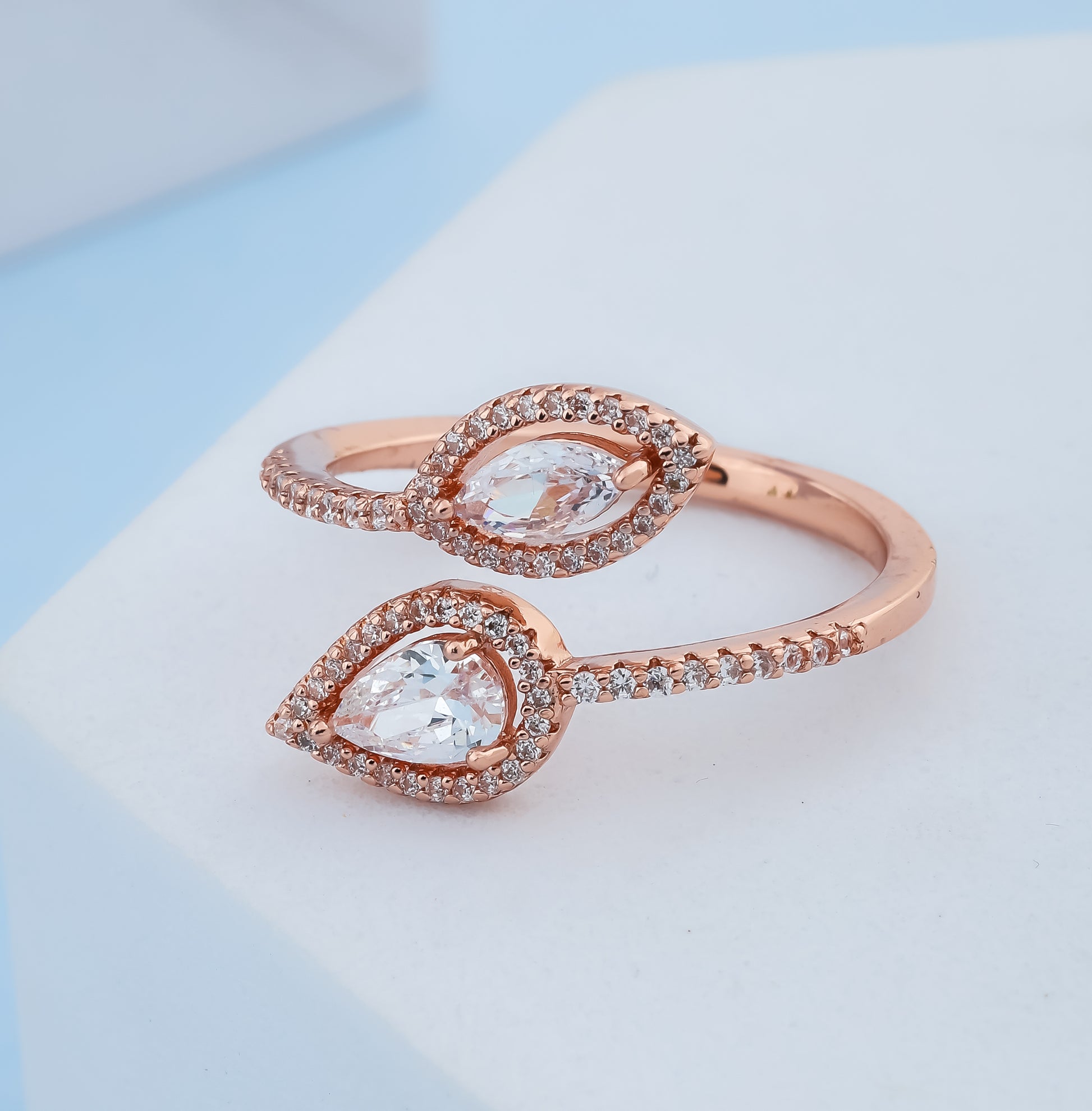 Duo Diamond Foliole Ring - Siyerajewels.com