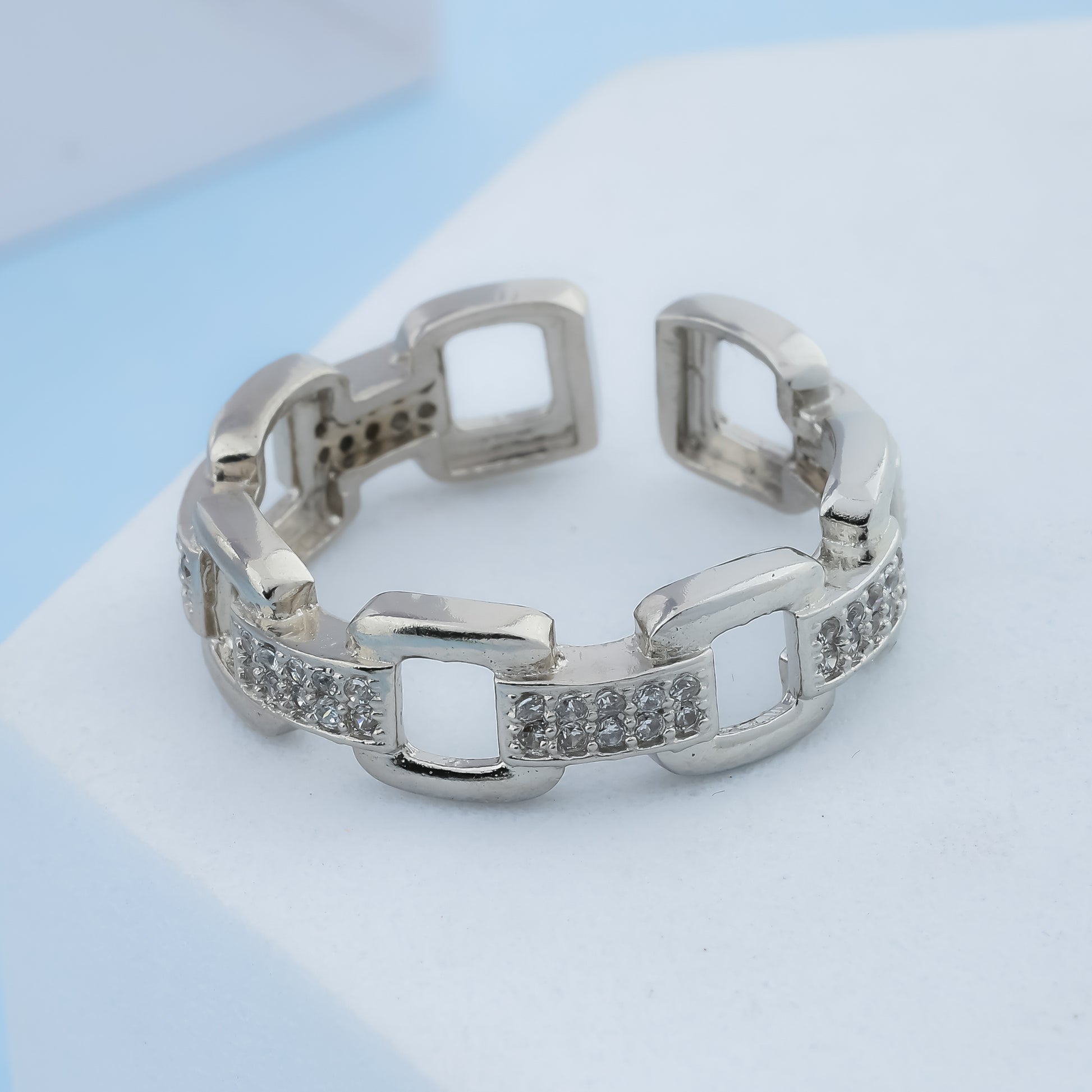 Square Diamond Chain Band - Siyerajewels.com