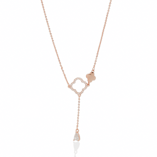 Rose Gold Zircon Arc Necklace