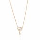 Rose Gold Double Heart Pendant With Link dimond