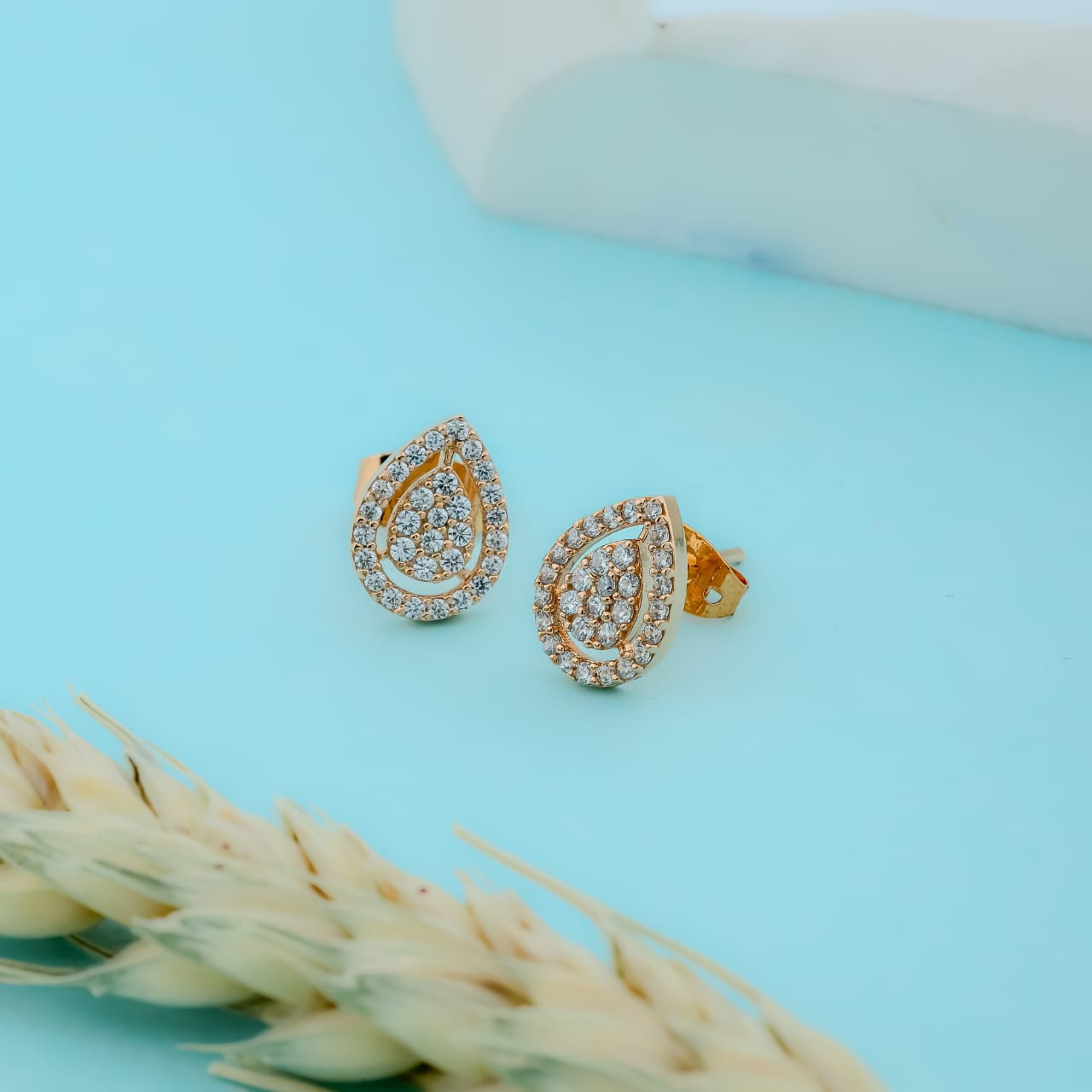 Coraline Duo Pear Stud Earrings - Siyerajewels.com