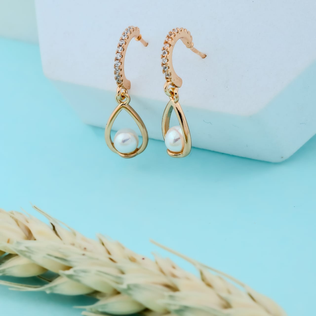 Small Pearl Drop Earring - Siyerajewels.com