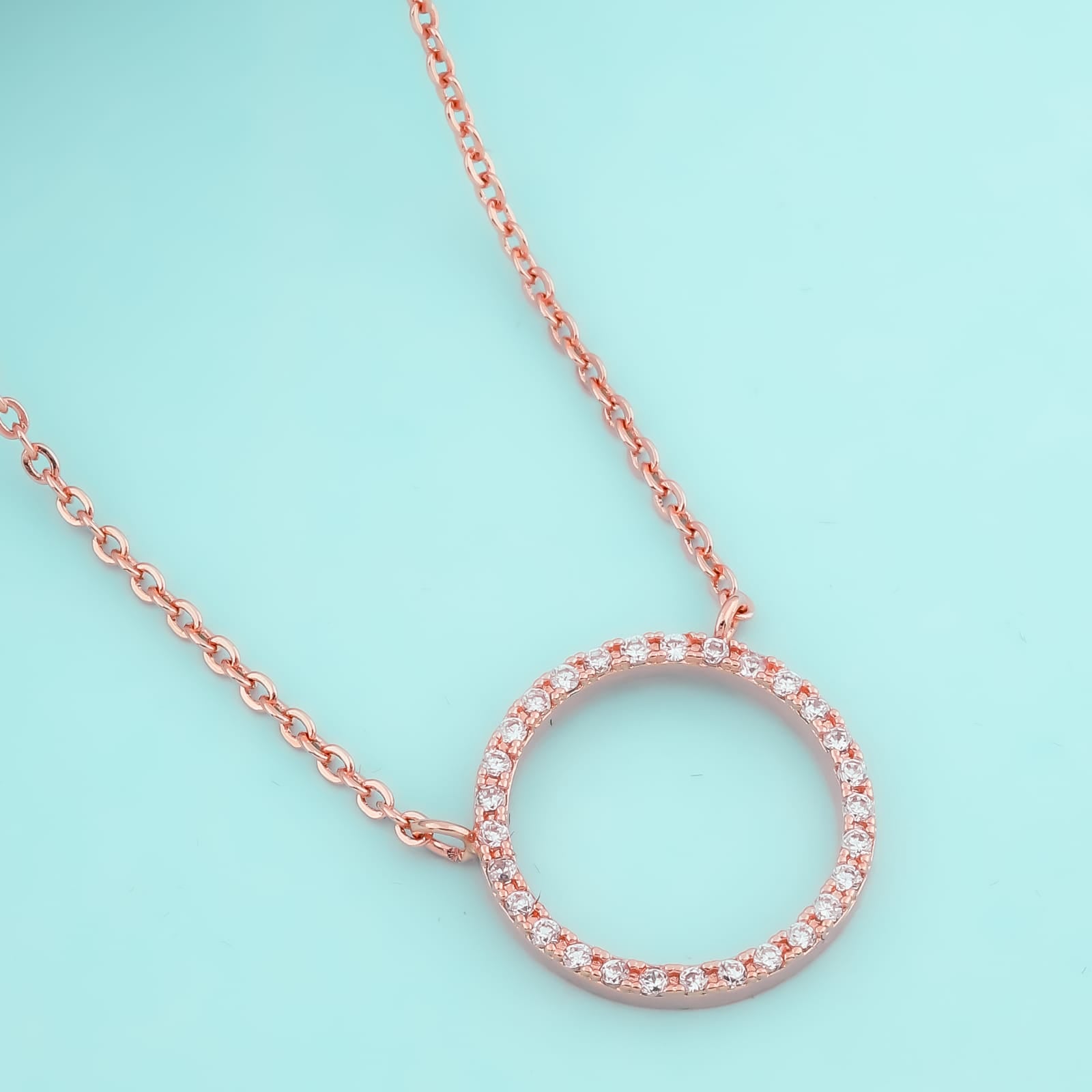 Radiant Rose Gold Circle of Elegance necklaces - Siyerajewels.com