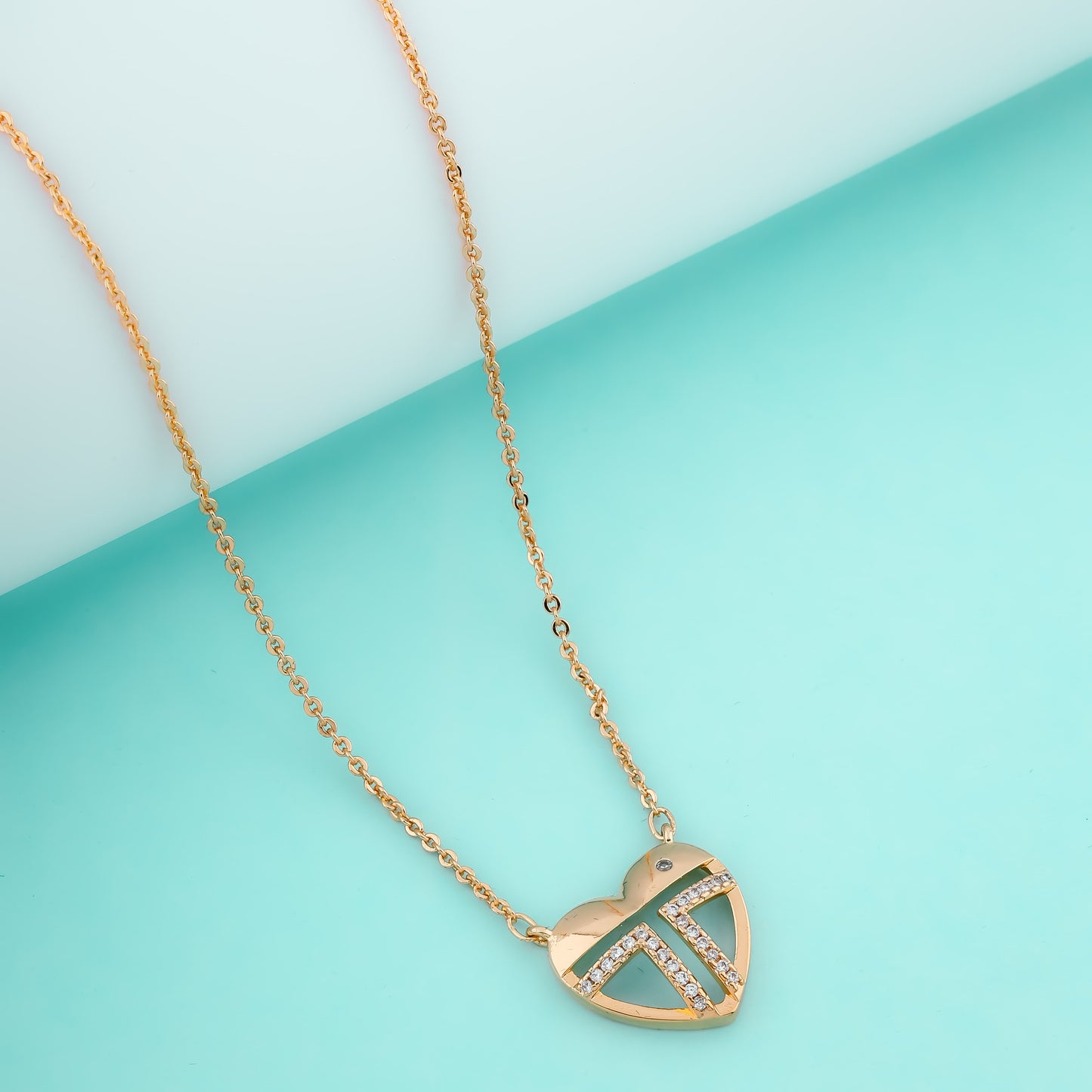 Lovable Heart Rose Gold necklaces - Siyerajewels.com